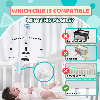 Montessori Mobile Baby for Crib (TINITIGIES) - Black and White Mobile Give Visual Stimulation to
