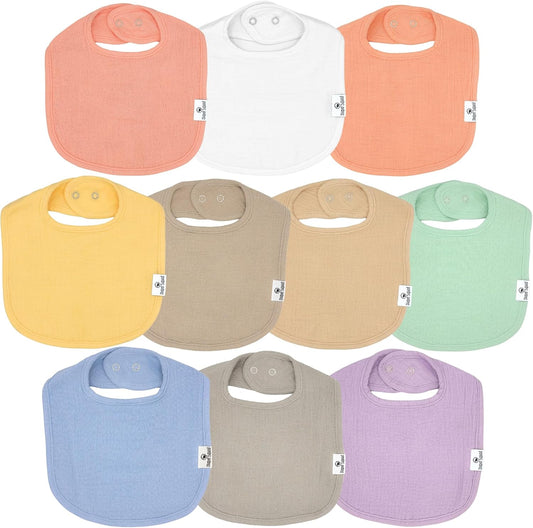 DiaperSquad's Baby Bibs for Drooling and Teething, Bibs for Boys, Baby Girl - Solid Cotton Baby