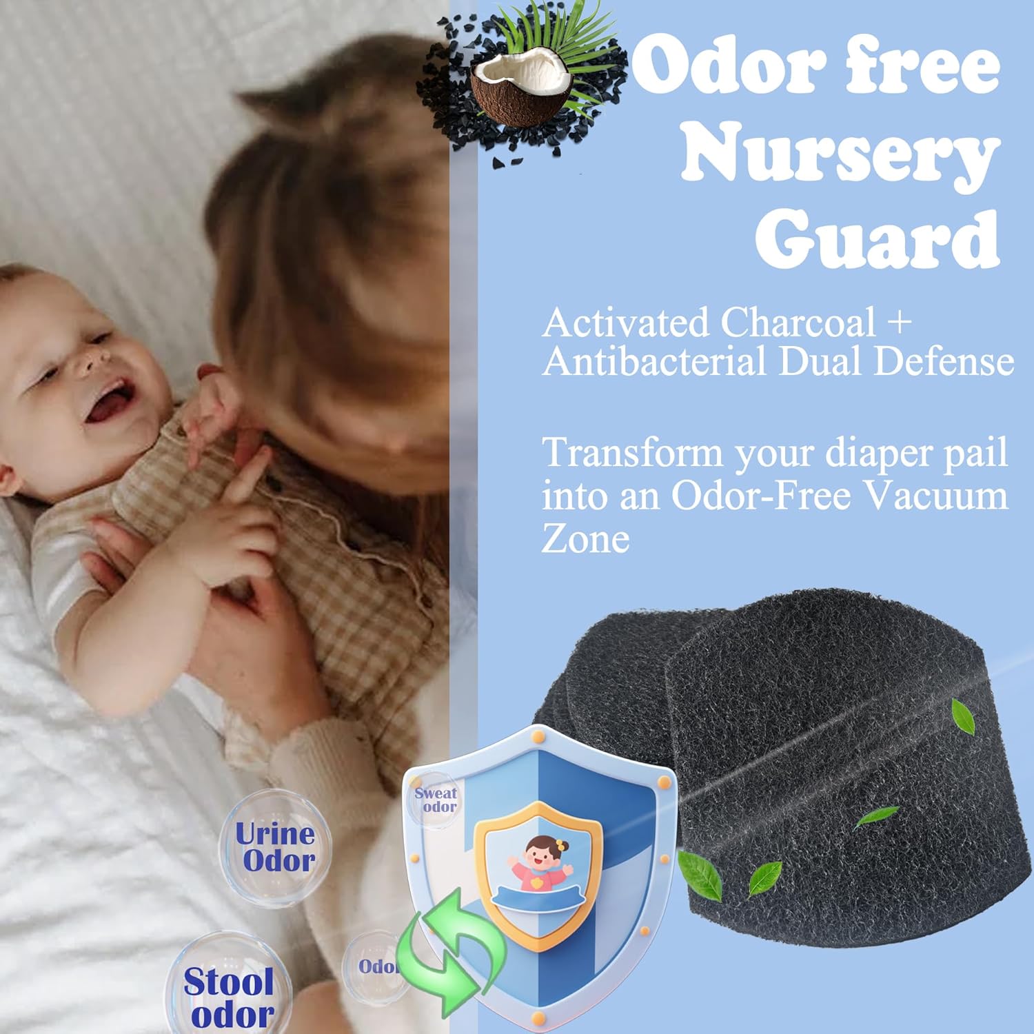 NewKe 10 Pack Baby Diaper Pail Deodorizer Refills Compatible with Ubbi Diaper Pail, Activated