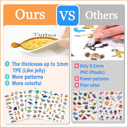 Reusable Sticker Books for Kids, Jelly Quiet Book, Preschool Learning Activities Busy Book for