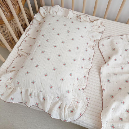 BuLuTu Toddler Pillowcase Cotton Muslin Kids Pillow Cases with Envelope Closure Soft Pillow