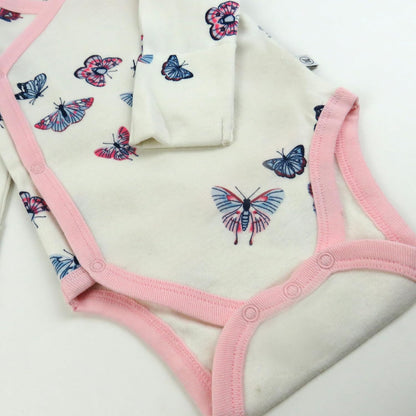 HonestBaby unisex-baby 3-pack Long Sleeve Side-snap Kimono Bodysuits Organic Cotton for Infant Baby
