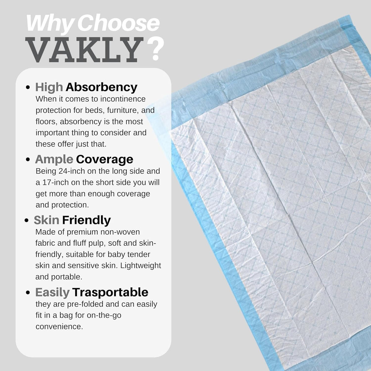 Disposable Changing / Under Pads [Pack of 25] Disposable Soft Absorbent Waterproof 17''x24''