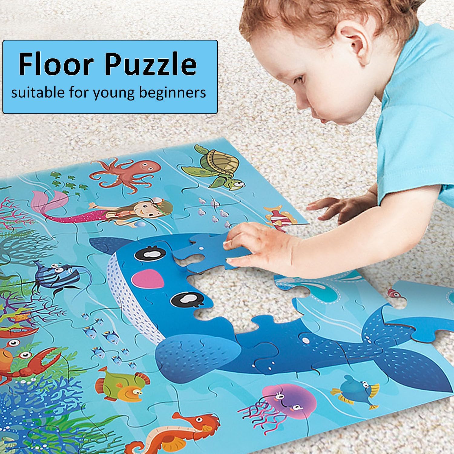 Jumbo Floor Puzzle for Kids, Large Jigsaw Puzzles 35 Piece for Kids Ages 3-5,Preschool Learning &