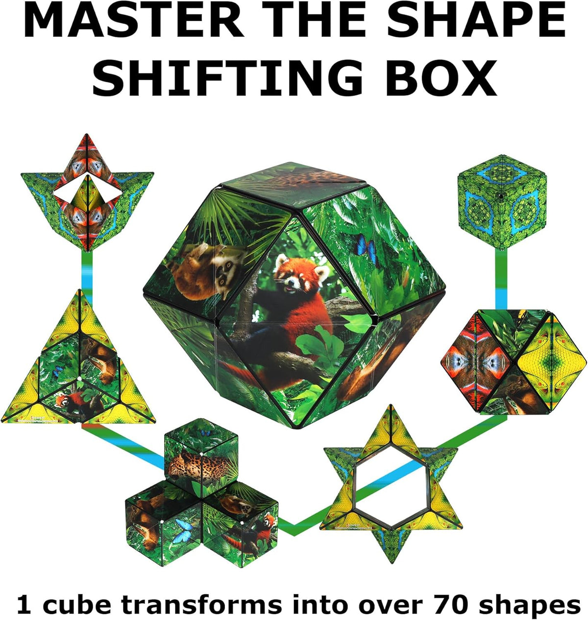 SHASHIBO Shape Shifting Box - Award-Winning, Patented Fidget Cube w/ 36 Rare Earth Magnets