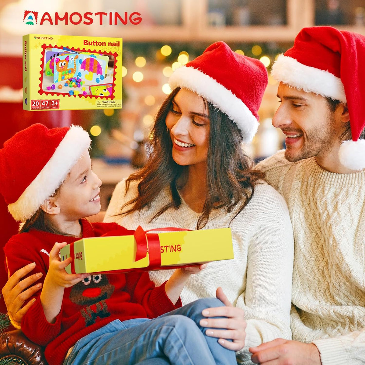AMOSTING Button Art Toy – Educational Color Matching Mosaic Pegboard Sensory Learning Activity for