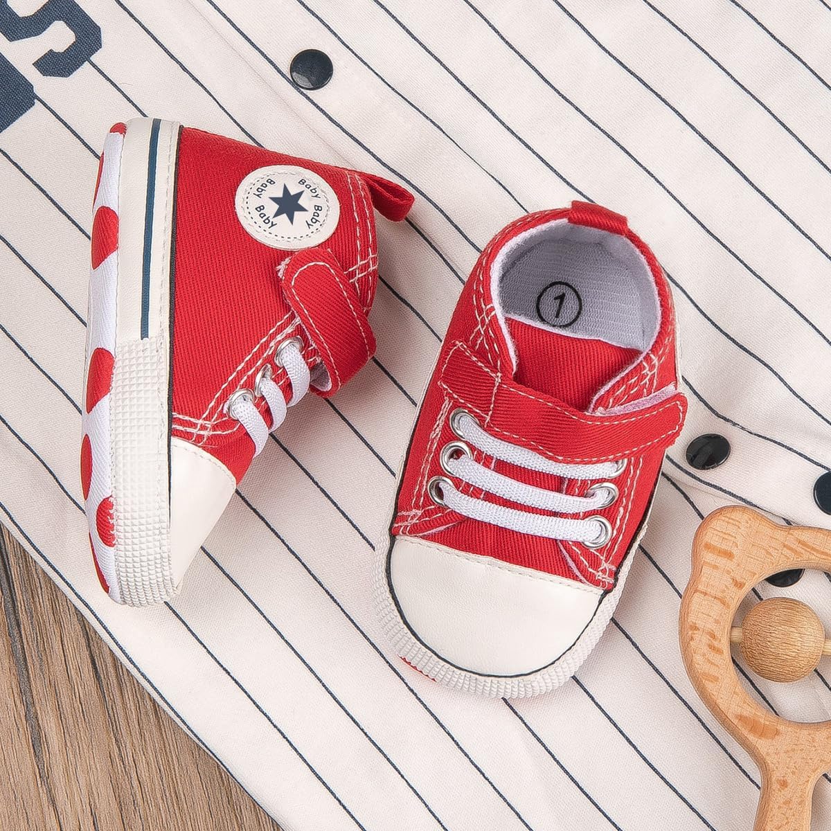 Unisex Baby Girls Boys Canvas High-top Shoes, Newborn Infant Anti-Slip Soft Sole Frist Walking