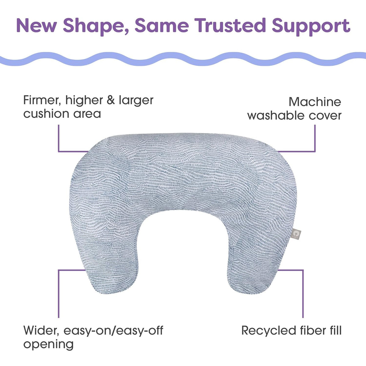 Boppy Nursing Pillow - Ergonomic Bottle & Breastfeeding Pillow with High, Firm, Large Area