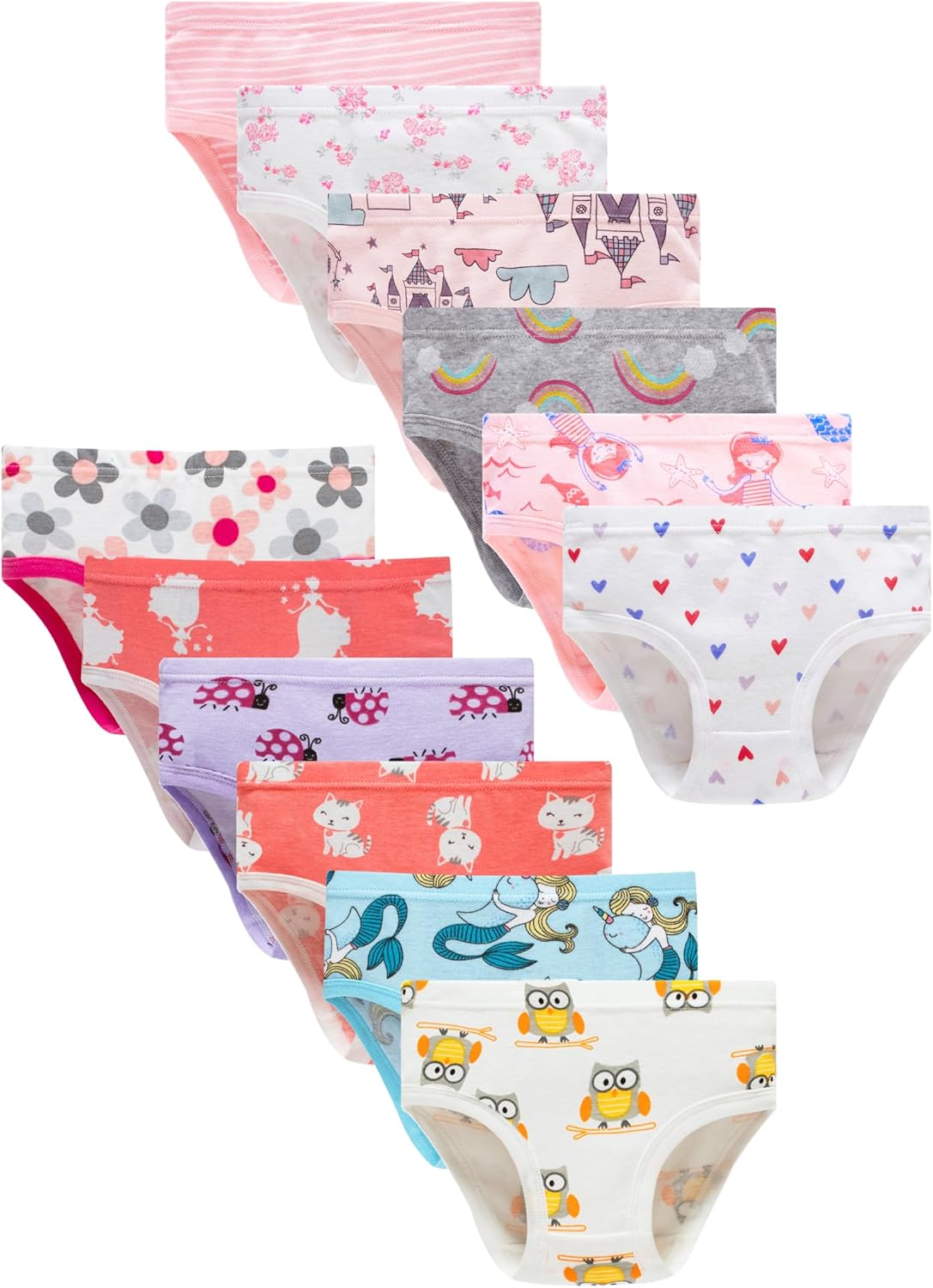 Cadidi Dinos Little Girls' Soft Cotton Underwear Kids Cool Breathable Comfort Panty Briefs Toddler