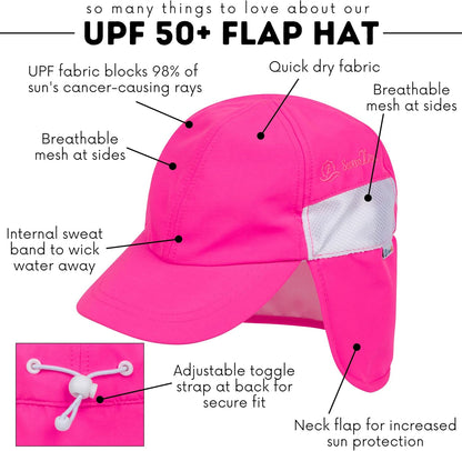 SwimZip Sun Hat with Neck Flap | UPF 50+ Protection for Baby, Toddler, and Kids