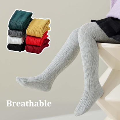 Marchare Baby Girls Tights Thick Solid Cable Knit Leggings Winter Warm Stockings For Toddler Girls