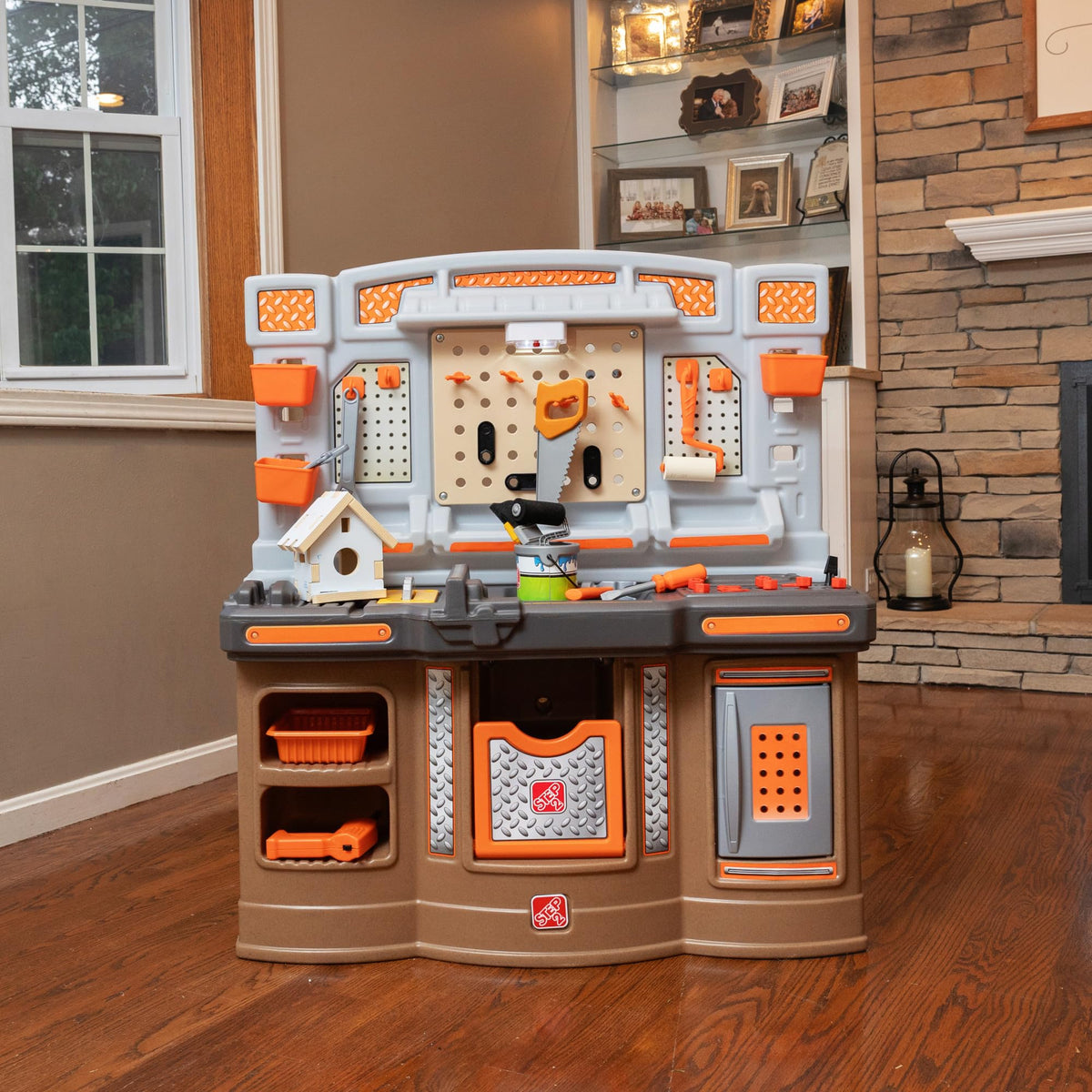 Step2 Big Builders Pro Workshop for Kids, Indoor/Outdoor Tool Bench for Children, Interactive Play