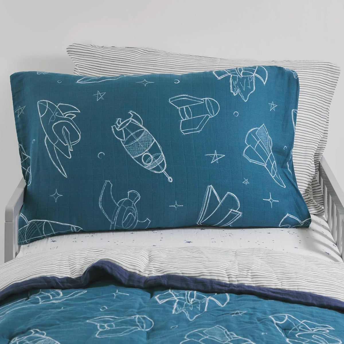 Little Unicorn Standard Pillowcase 2 Pack | Super Soft & Breathable Muslin Fabric | Snug Envelope