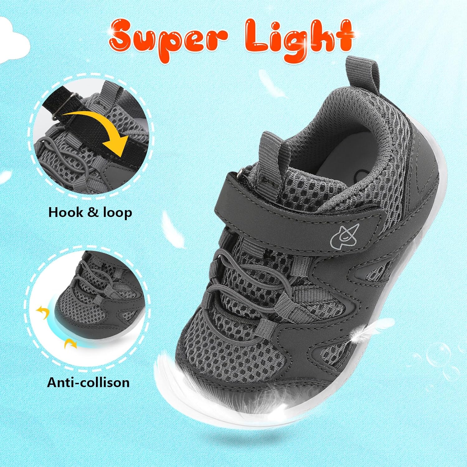 LeIsfIt Baby Shoes Boys Girls First Walking Shoes Non-Slip Toddler Breathable Sneakers Infant
