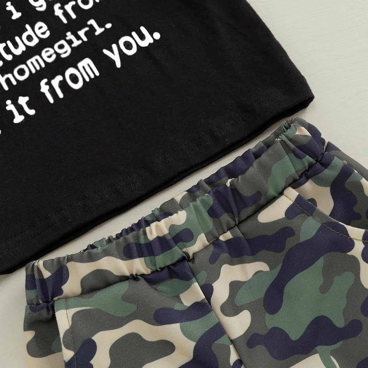 wdehow Toddler Kids Baby Boy Summer Clothes Sets 1T 2T 3T 4T 5T Letter Print Short Sleeve Tops