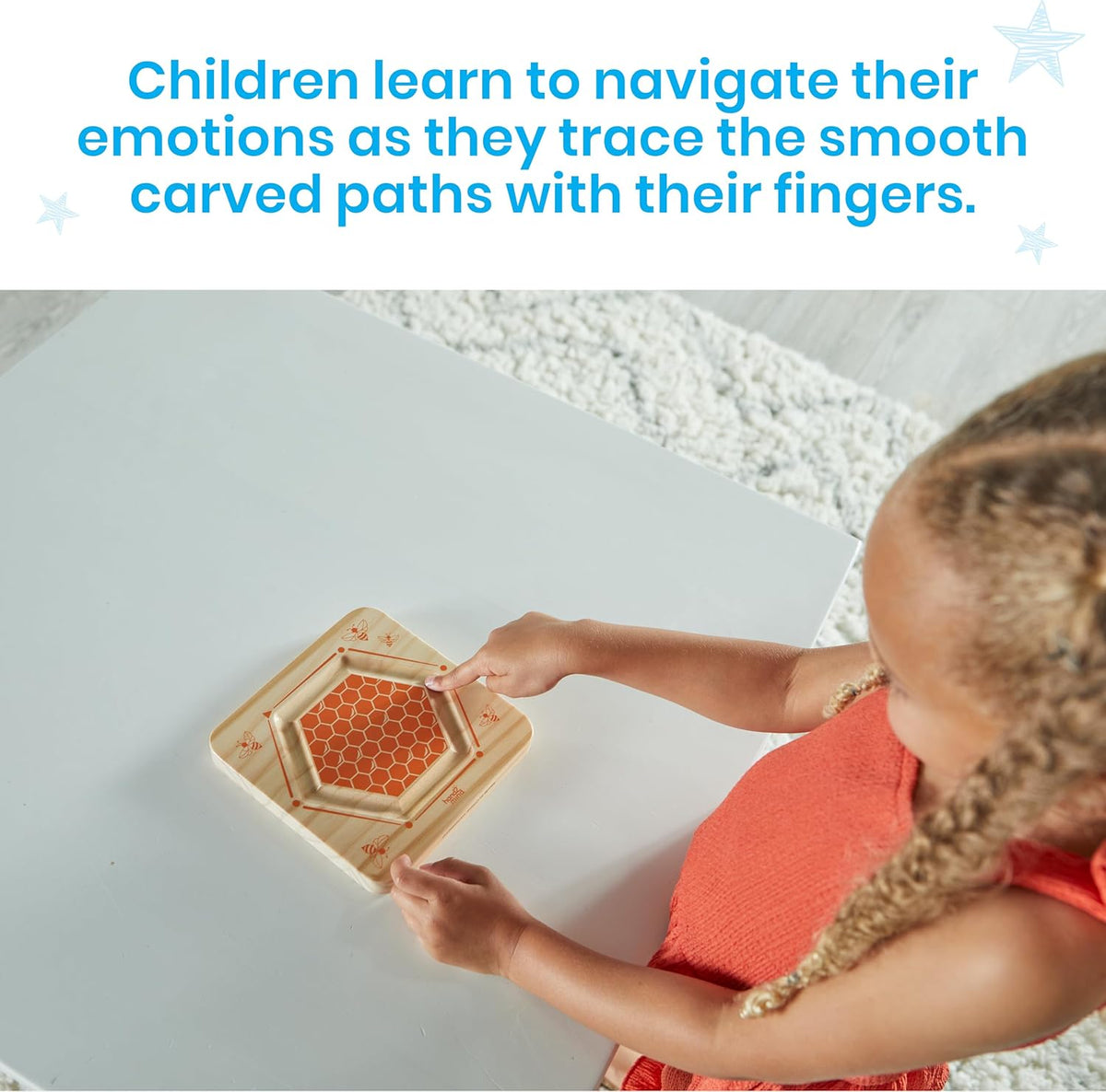 hand2mind Wooden Mindful Maze Set, Tactile Sensory Toys for Toddlers, Anxiety Relief Items, Calm