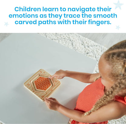hand2mind Wooden Mindful Maze Set, Tactile Sensory Toys for Toddlers, Anxiety Relief Items, Calm