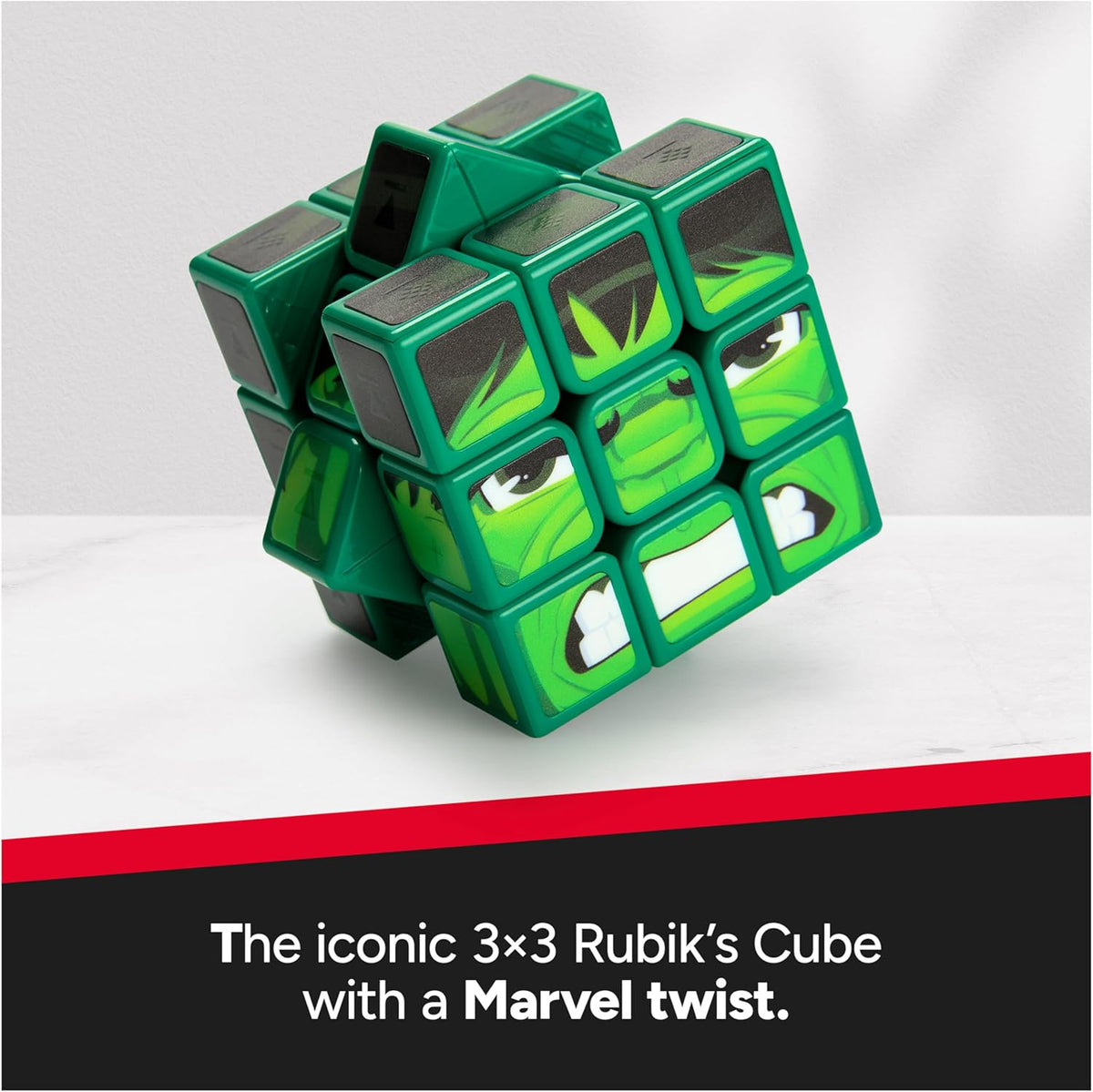 Rubik's Cube Hulk Cuber, Problem-Solving Challenging Brain Teaser Collectible Hulk Fidget Toy, for