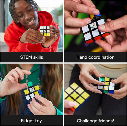 Rubik’s Edge, 3x3x1 Rubik’s Cube for Beginners Single Layer Puzzle Retro Educational Brain Teaser