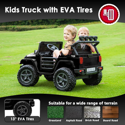 24V 2 Seater Ride On Truck with Remote Control 4WD Electric Car for Kids Ride On Car Battery