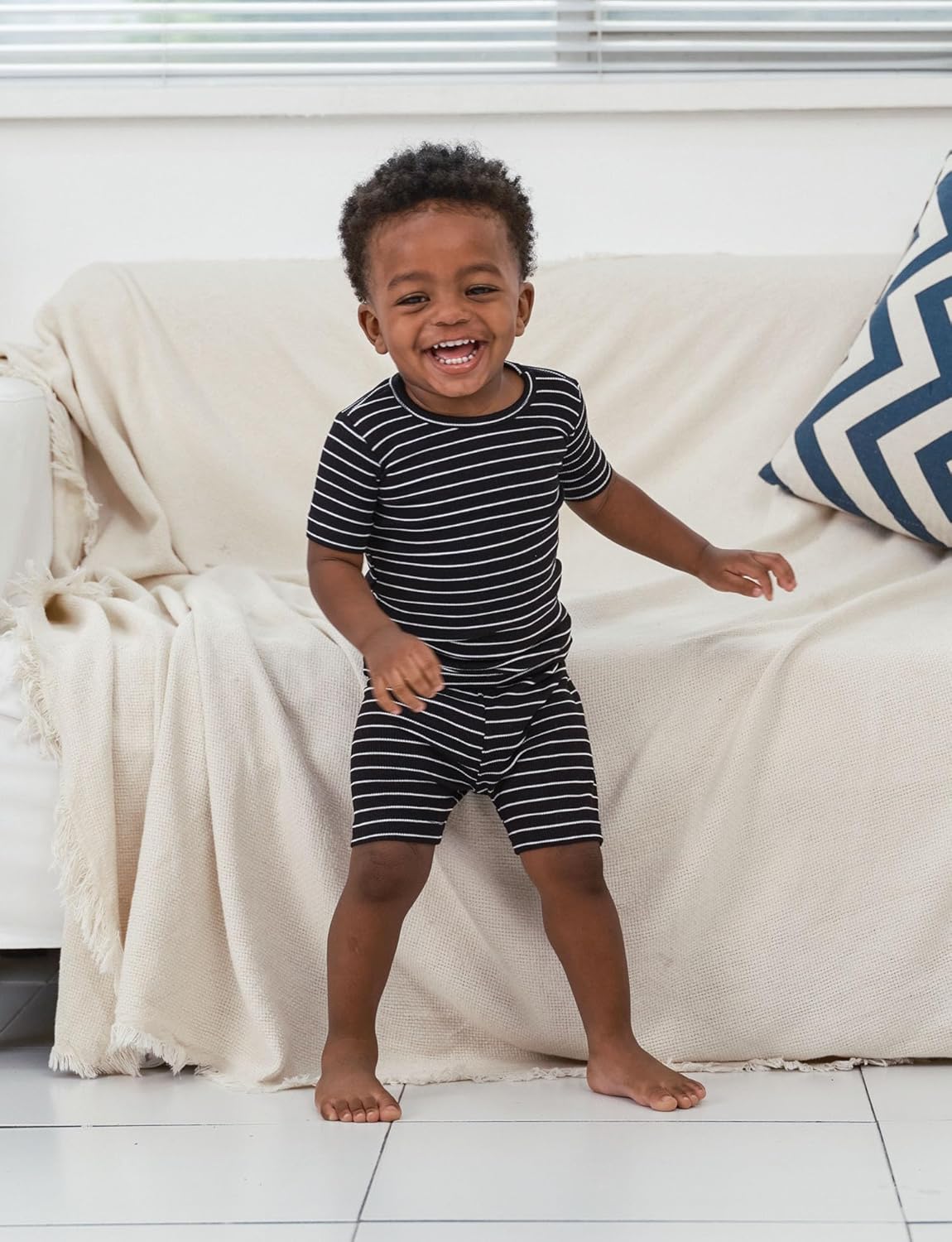 AVAUMA Stripe Pattern Baby Boys Girls Pajama Set Kids Toddler Snug fit Ribbed Sleepwear pjs for
