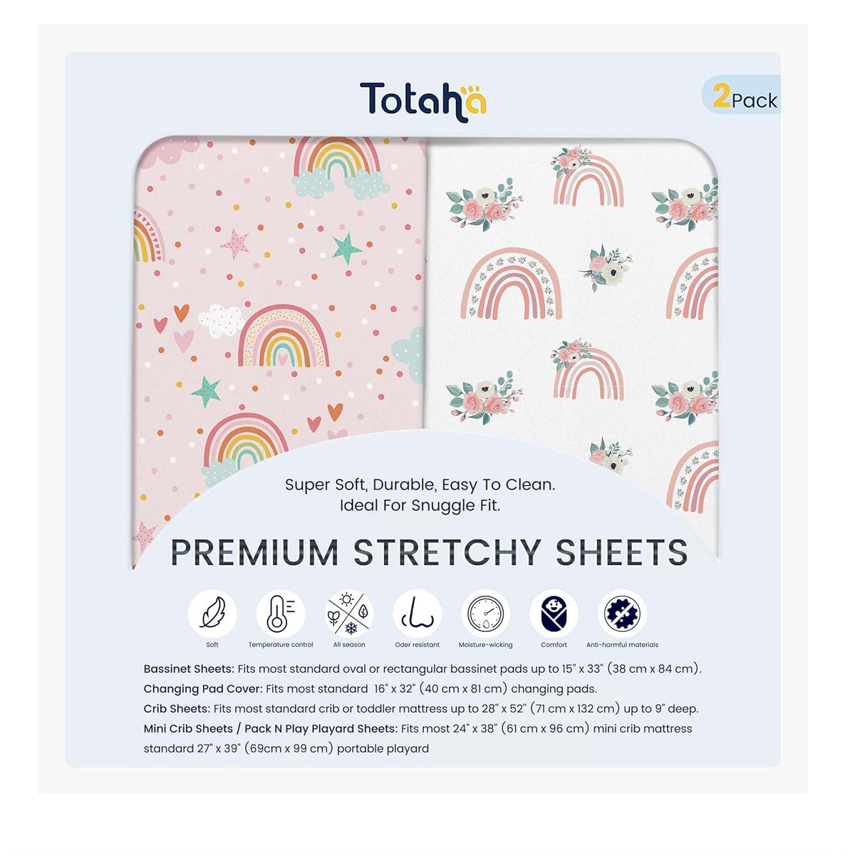 TotAha Changing Pad Cover, Buttery Soft Diaper Changing Pad Covers for Girls Boys, Super Stretchy