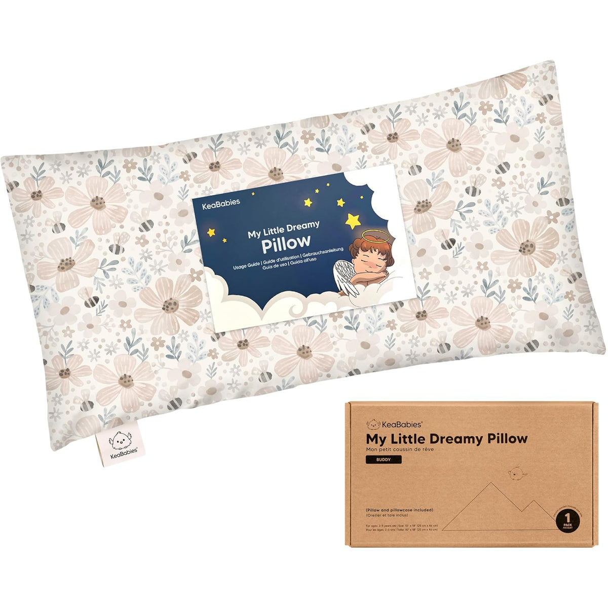 Toddler Pillow with Pillowcase - 10x18 My Little Dreamy Kids Travel Bed Pillows for Sleeping