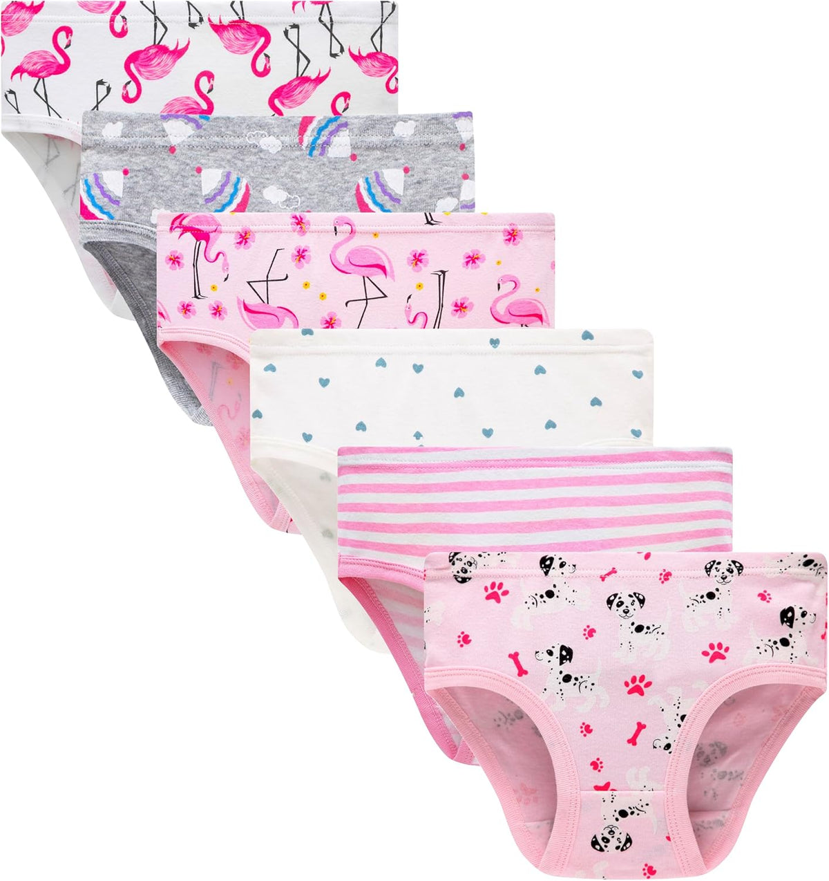 Cadidi Dinos Little Girls' Soft Cotton Underwear Kids Cool Breathable Comfort Panty Briefs Toddler