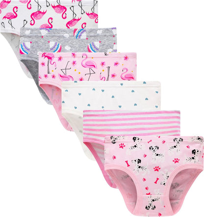 Cadidi Dinos Little Girls' Soft Cotton Underwear Kids Cool Breathable Comfort Panty Briefs Toddler