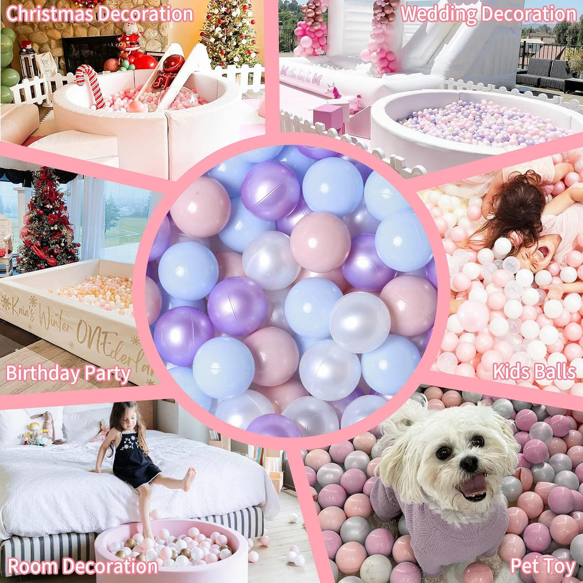 GOGOSO Ball Pits Balls for Toddlers Pack of 50 100 200 Plastics Shape Ball Non-Phthalate Non-BPA