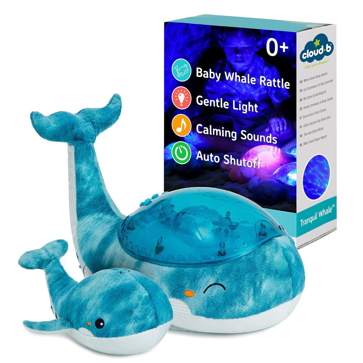Cloud B Ocean Projector Nightlight with White Noise Soothing Sounds | Adjustable Settings and