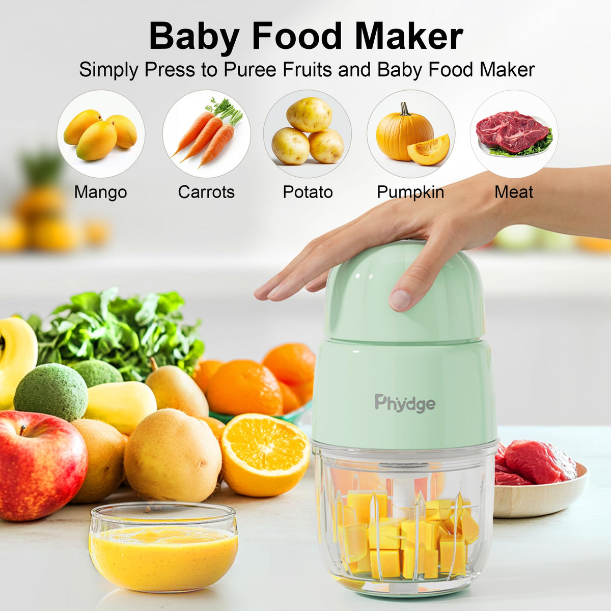 Phydge Baby Food Maker for Baby Puree Foods Fruit Vegetable Meat