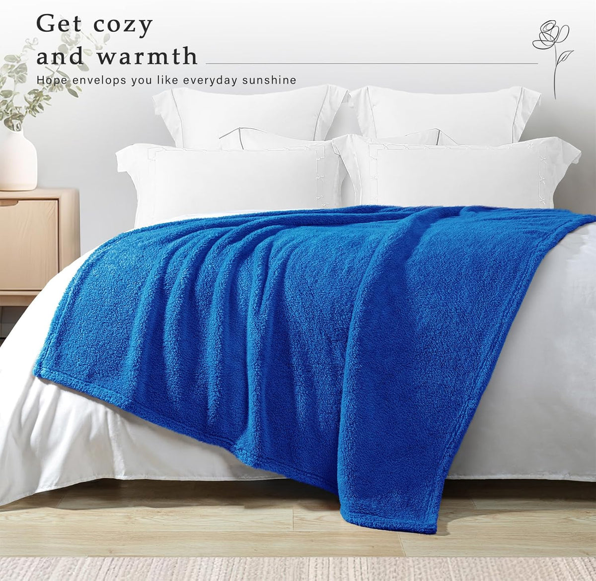 Exclusivo Mezcla Soft Fleece Throw Blanket for Couch, Super Soft Velvet Plush Bed Blanket, Fuzzy