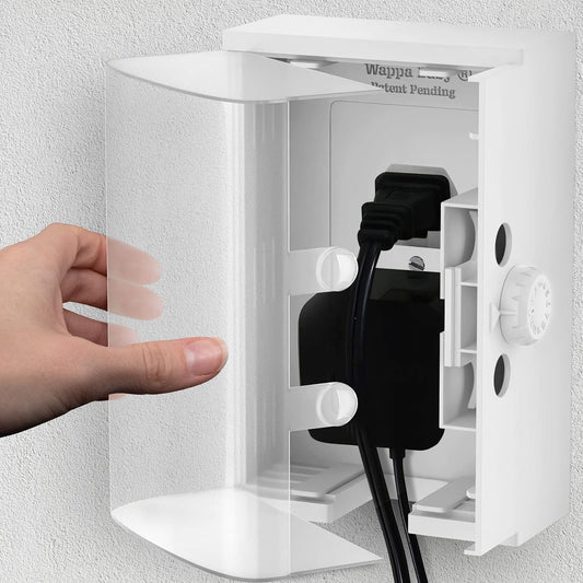 Clear Outlet Cover Box [Patented] Double Lock for Much Better Toddler Proofing, Easier Operation