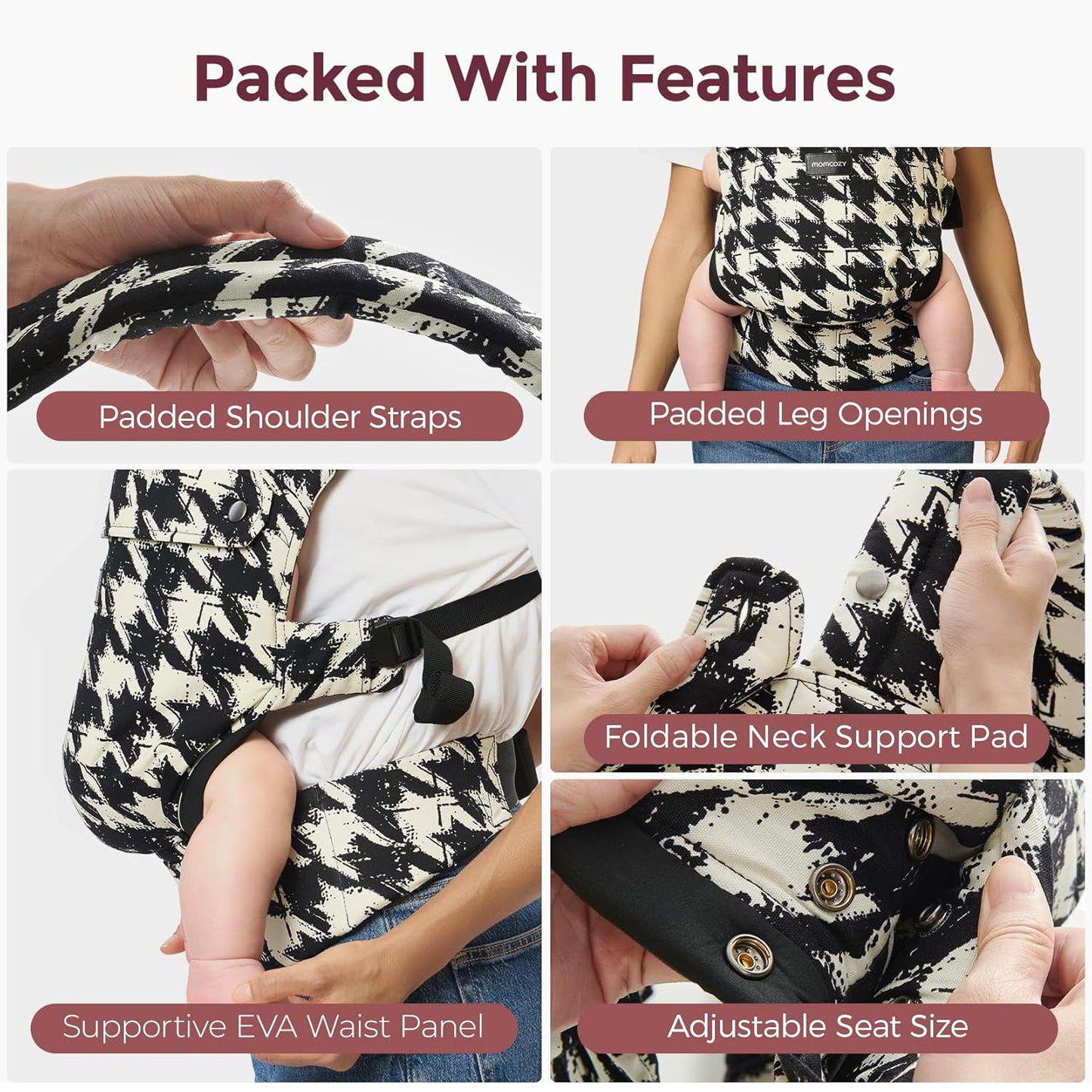 Momcozy Baby Carrier - Ergonomic, Cozy and Lightweight Carrier for 7-44lbs, Effortless to Put On