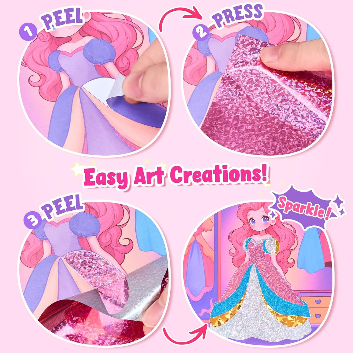 JoyCat Paint with Water Coloring Books, Art & Craft Activity, Princess No Mess Art for Kids Ages