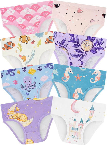 Girls' Underwear,Soft Cotton Tagless Panties for Toddlers' & Little Kids' Comfort,Breathable