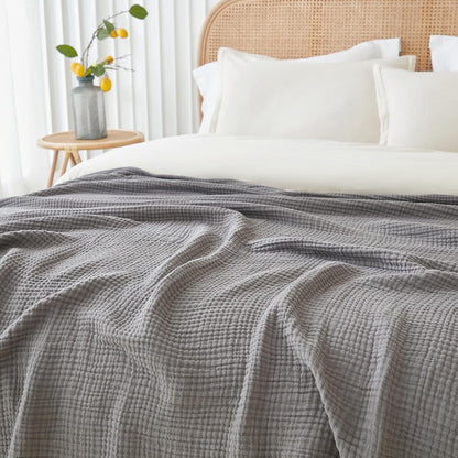 EMME Cotton Blanket Twin XL for Bed Soft Muslin Blankets 66"x90" Lightweight Breathable Layering