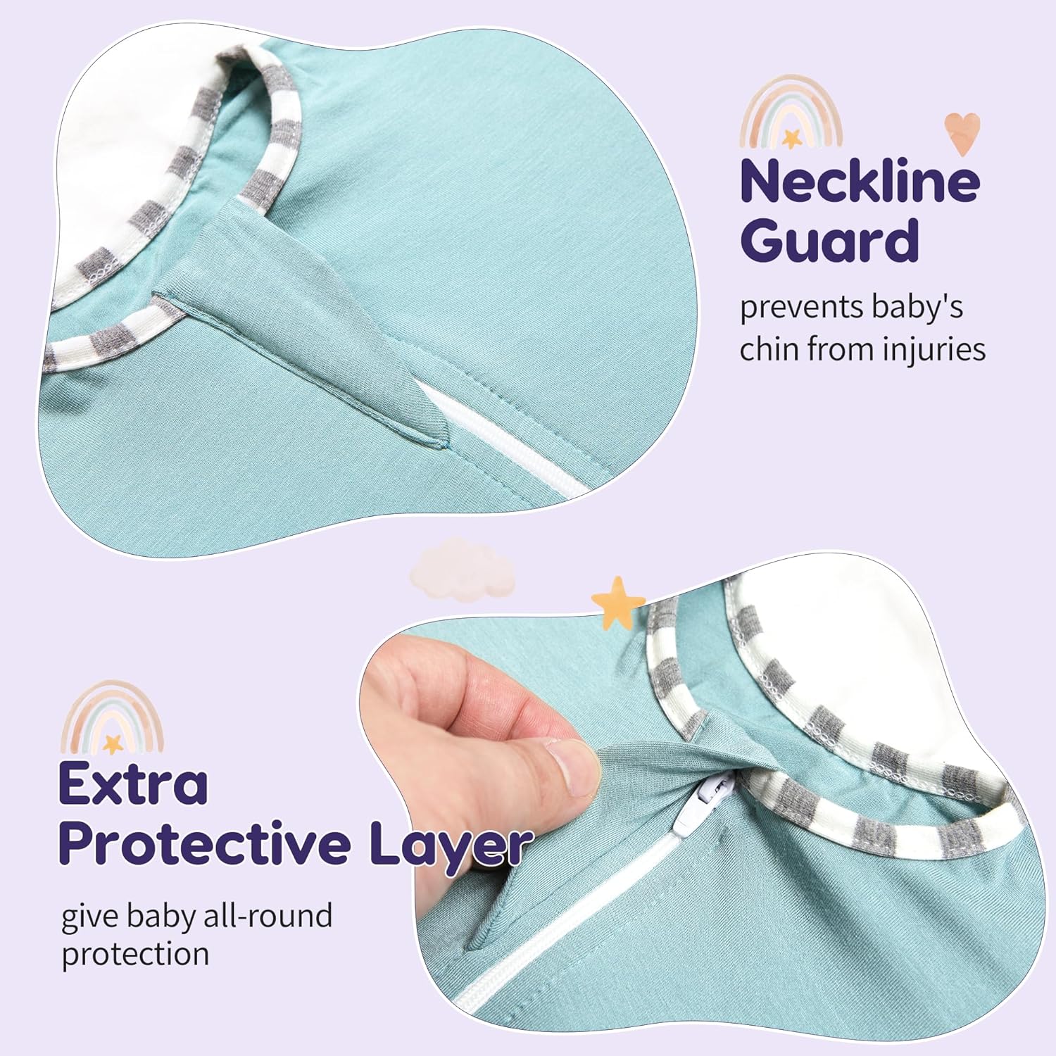 PuppyPaws Baby Sleep Sack 2-Pack Set, Transitional Swaddle, Sleep Sack 3-6 Months, Wearable Blanket