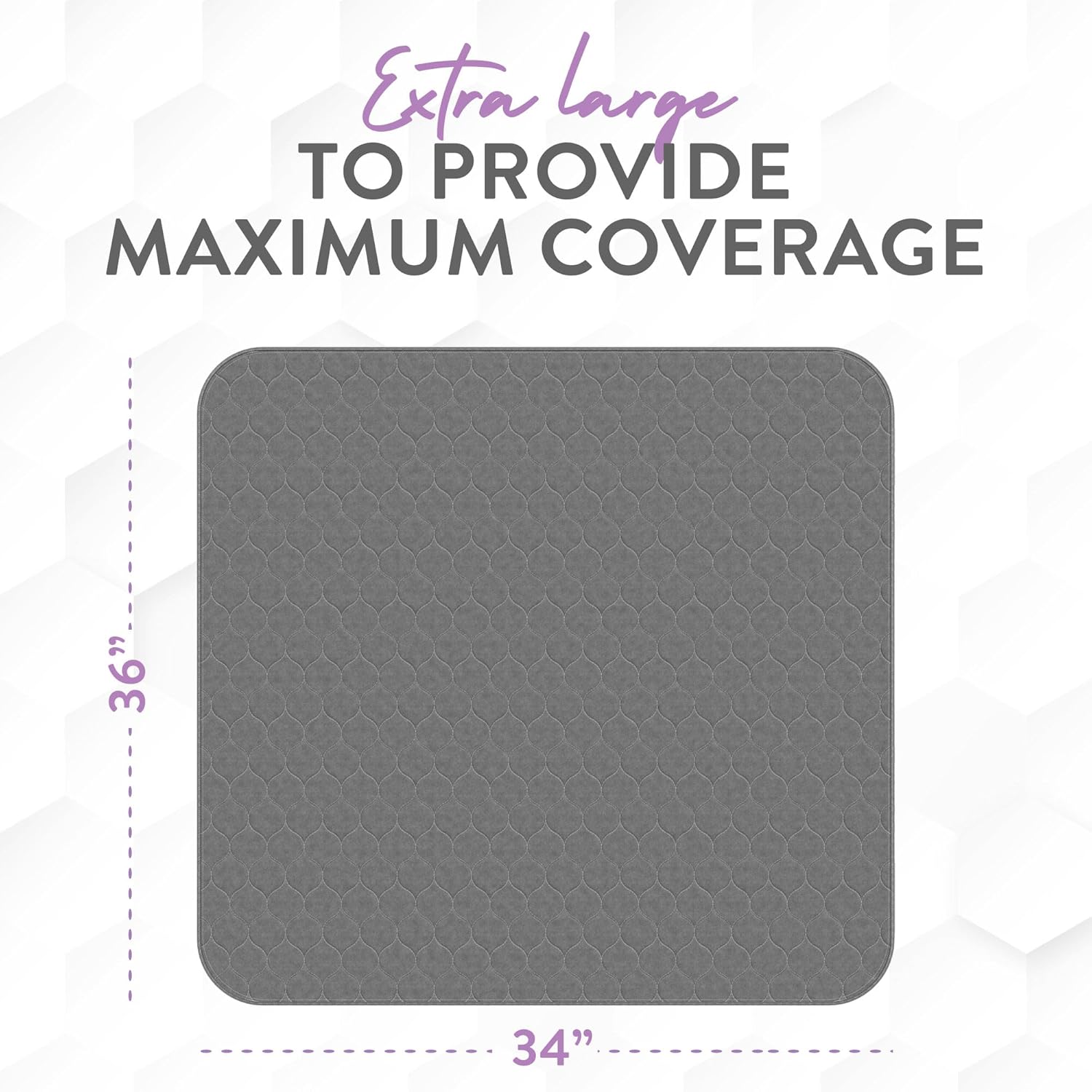 Inspire Underpads | Stain Hiding Gray Reusable Incontinence Bed Pads | Waterproof Mattress Pad |