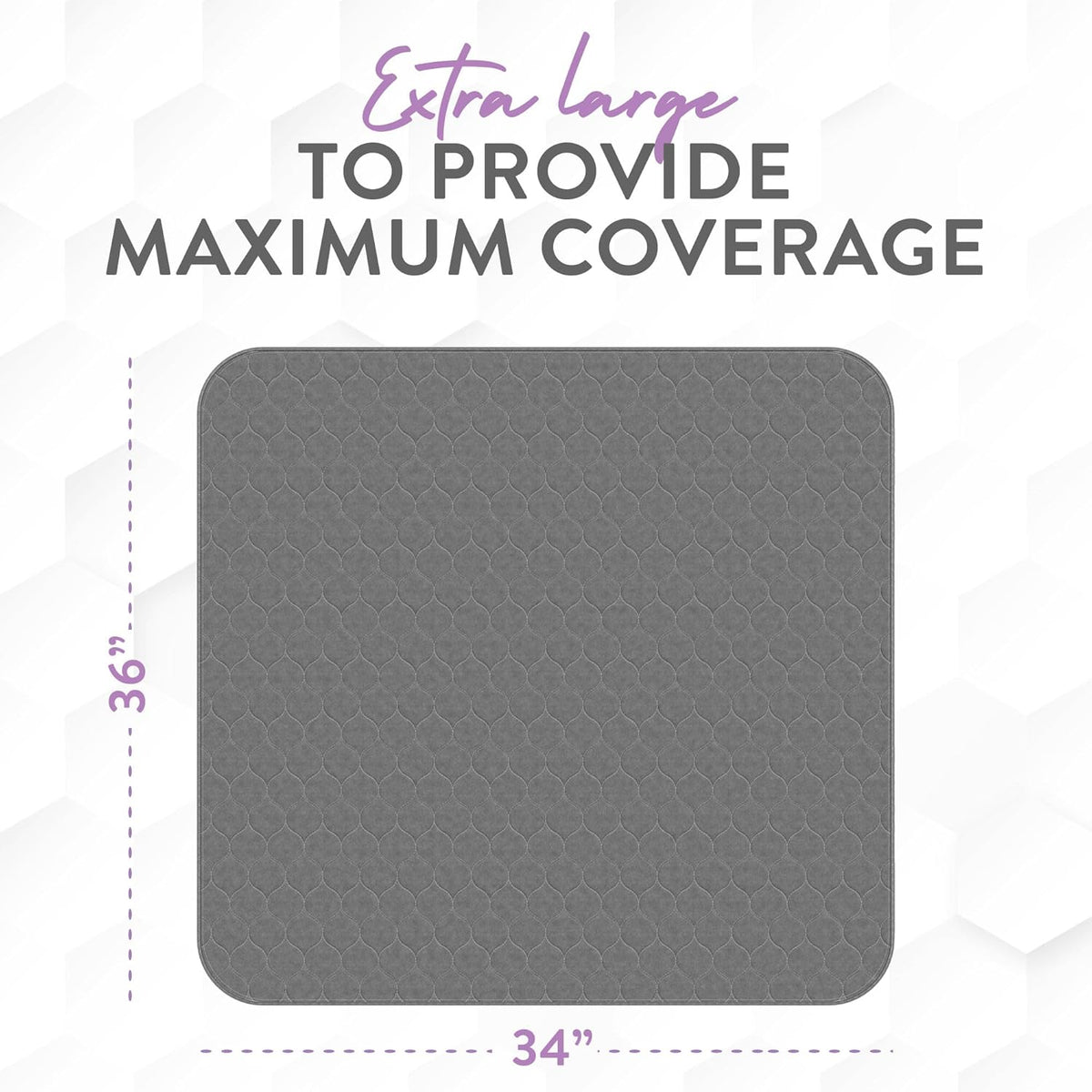 Inspire Underpads | Stain Hiding Gray Reusable Incontinence Bed Pads | Waterproof Mattress Pad |