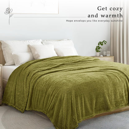 Exclusivo Mezcla Queen Size Flannel Fleece Blanket, Super Soft Velvet Plush Bed Blanket, Fuzzy Cozy