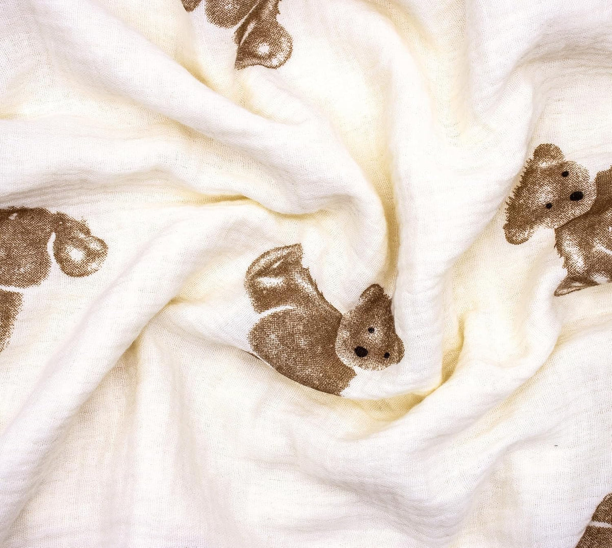 Baby Blanket Double Layer Cotton 40 x 40 Soft Receiving Blanket with Pattern Machine Washable Brown