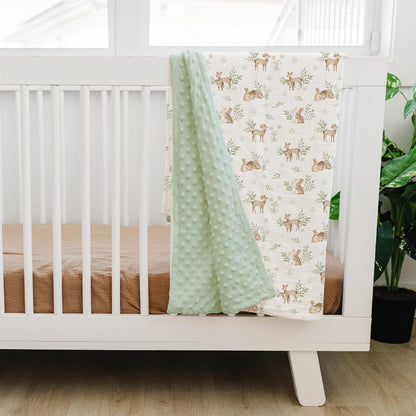Konssy Baby Blankets for Unisex Boys Girls, Super Soft Nursery Minky Blankets with Muslin Cotton