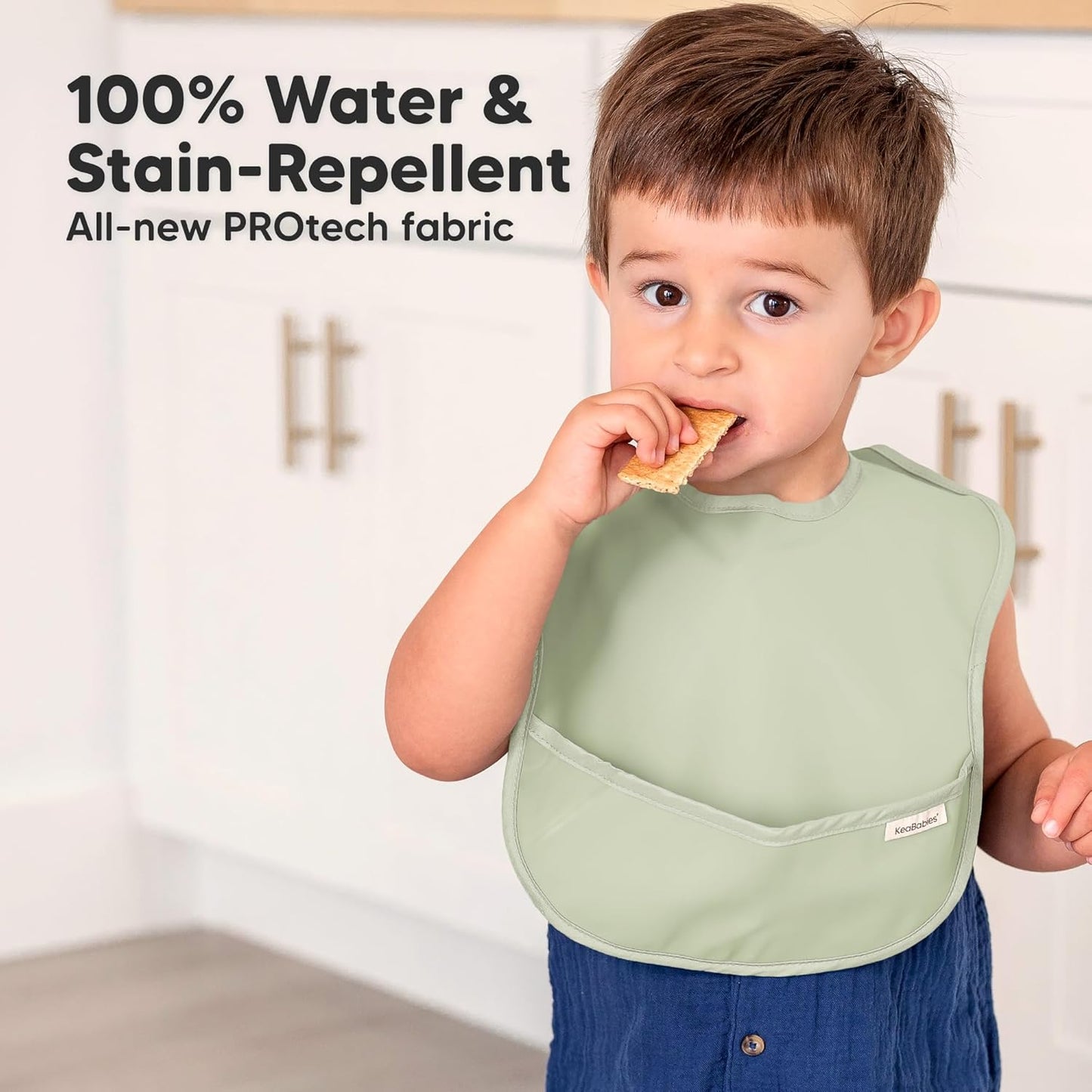 3-Pack Waterproof Baby Bibs for Eating - Lightweight Toddler Feeding Bibs with Large Food Catcher