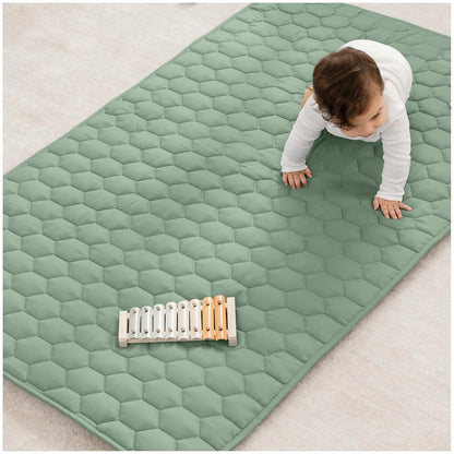 Comfy Cubs Rectangle Kids Play Mat - Small 36 x 60 inches Soft Quilted Baby Floor Mat with Non-Slip