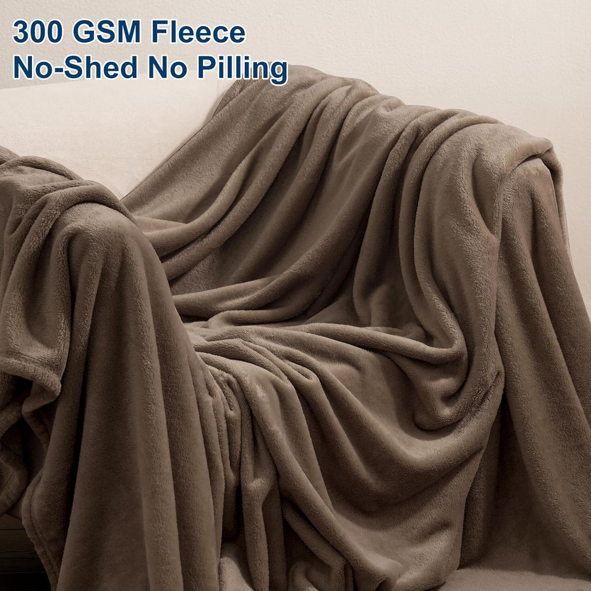 PHF Ultra Soft Fleece Blanket King Size, No Shed No Pilling Luxury Plush Cozy 300GSM Lightweight