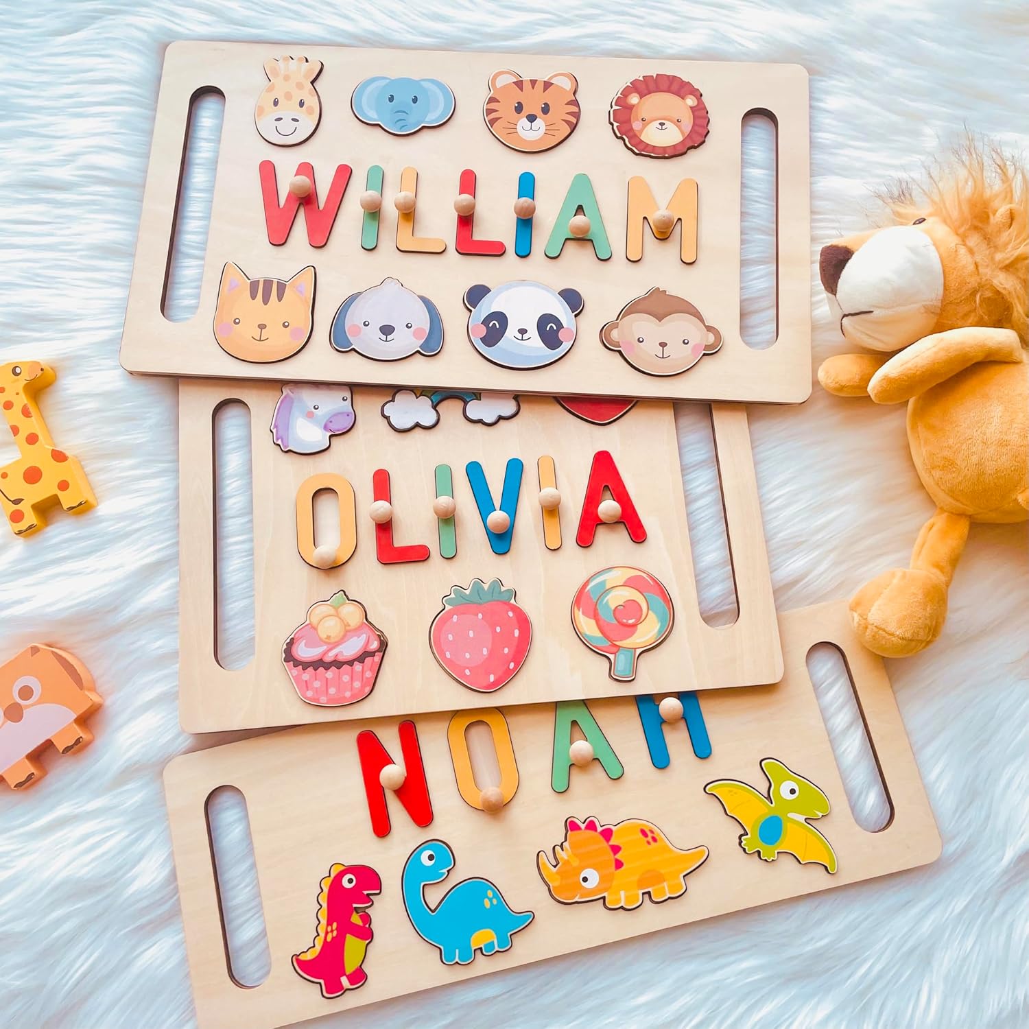 Newly Upgraded Personalized Name Puzzle for Kids, Custom Name Puzzle Personalized Baby Gifts 1st