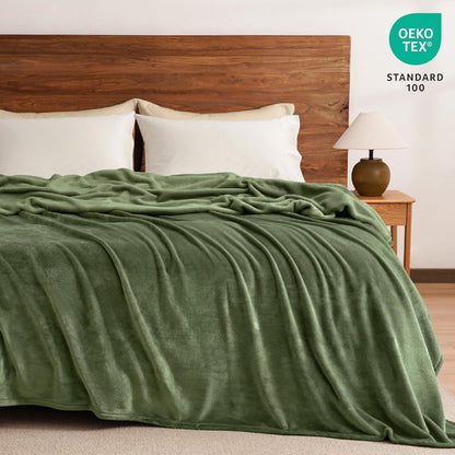 PHF Ultra Soft Fleece Blanket Queen Size, No Shed No Pilling Luxury Plush Cozy 300GSM Lightweight