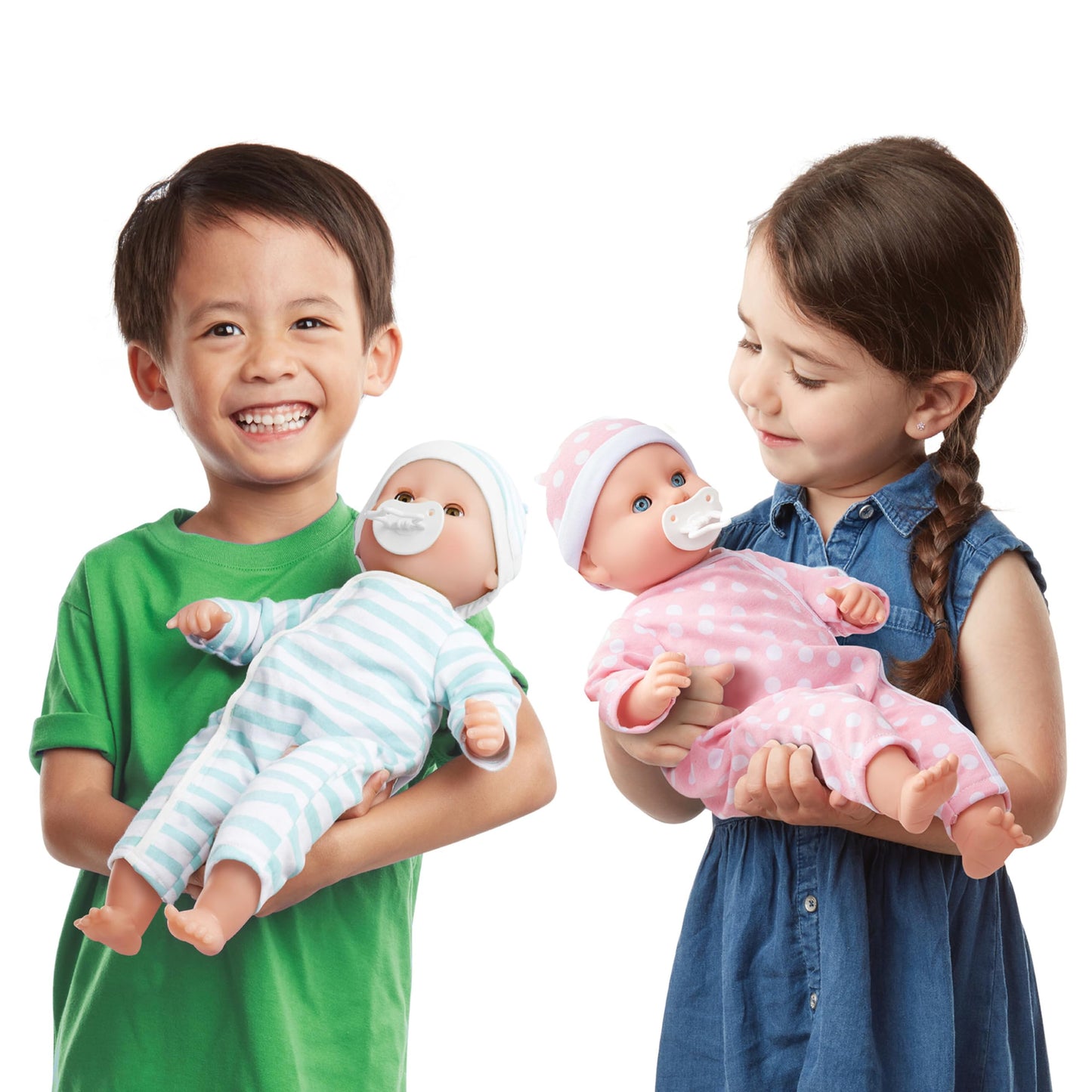 Melissa & Doug Mine to Love Luke & Lucy Realistic Twin Baby Dolls (15-inch) - Dolls and Accessories